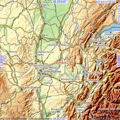 Topographic map of Leyment