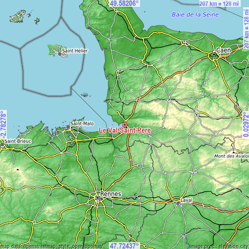 Topographic map of Le Val-Saint-Père