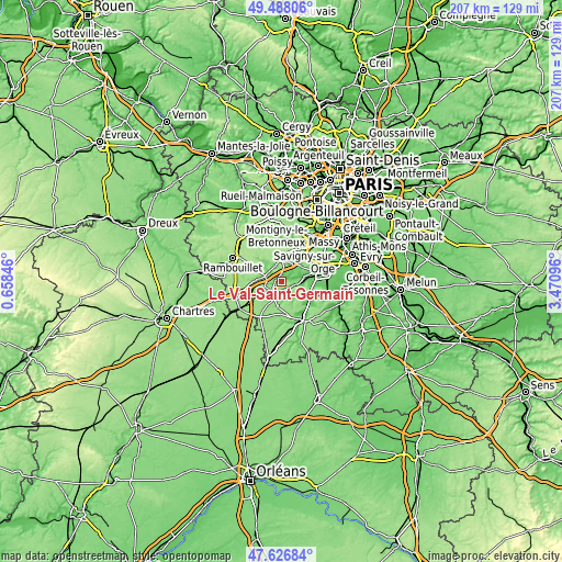 Topographic map of Le Val-Saint-Germain