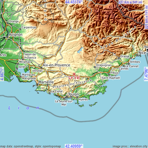 Topographic map of Le Val