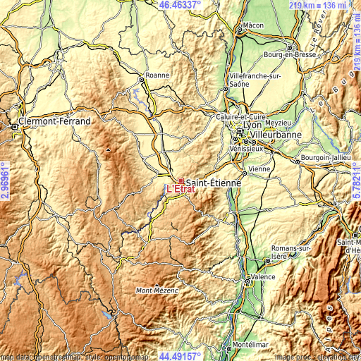 Topographic map of L’Étrat