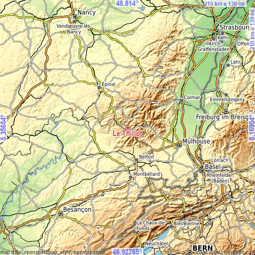 Topographic map of Le Thillot