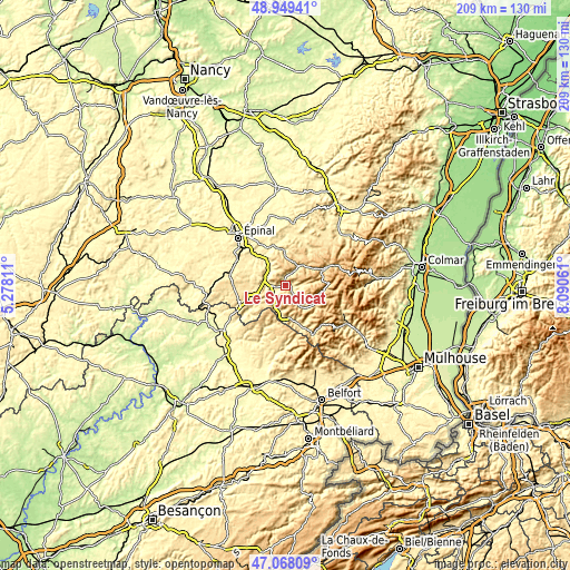 Topographic map of Le Syndicat