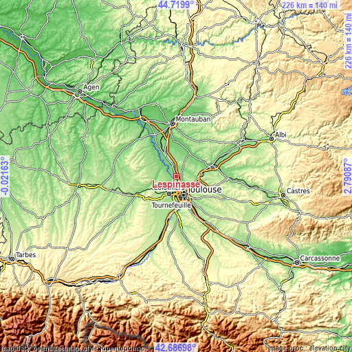 Topographic map of Lespinasse
