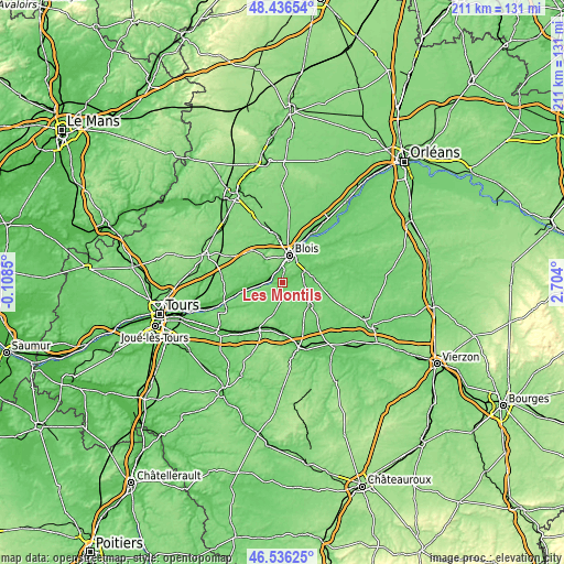 Topographic map of Les Montils