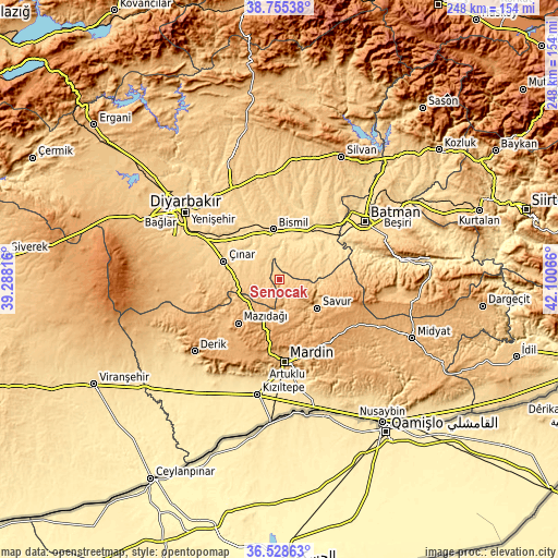 Topographic map of Şenocak