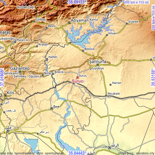 Topographic map of Suruç