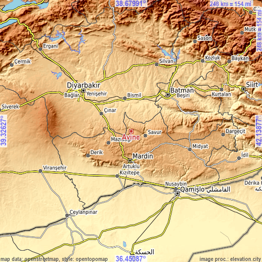 Topographic map of Avine