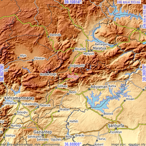 Topographic map of Sürgü