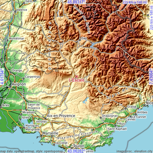 Topographic map of L’Escale