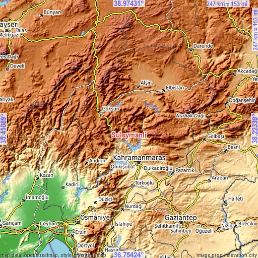 Topographic map of Süleymanlı