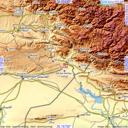 Topographic map of Sulak