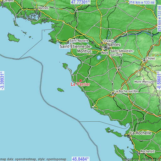 Topographic map of Le Perrier