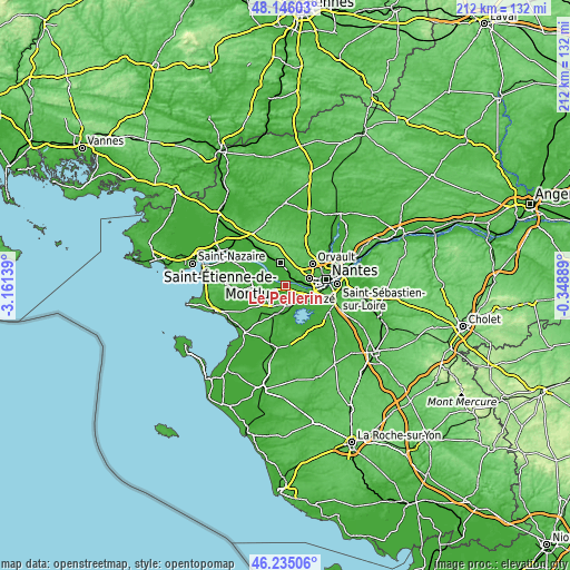 Topographic map of Le Pellerin