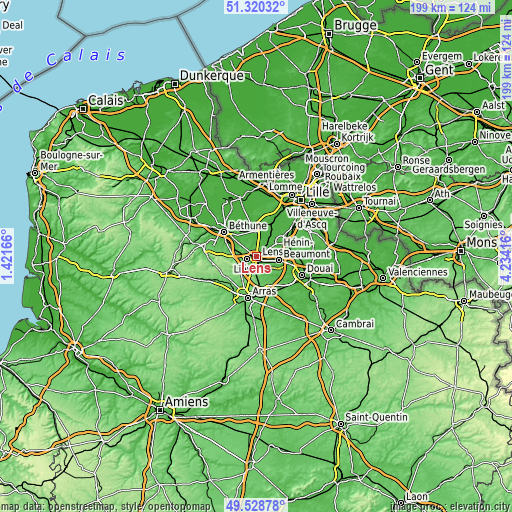 Topographic map of Lens