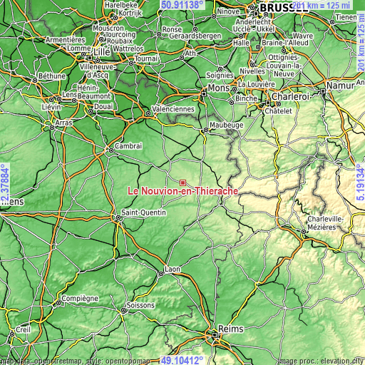 Topographic map of Le Nouvion-en-Thiérache