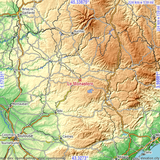 Topographic map of Le Monastère