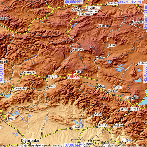 Topographic map of Solhan
