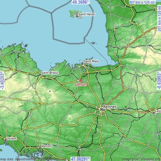 Topographic map of Léhon