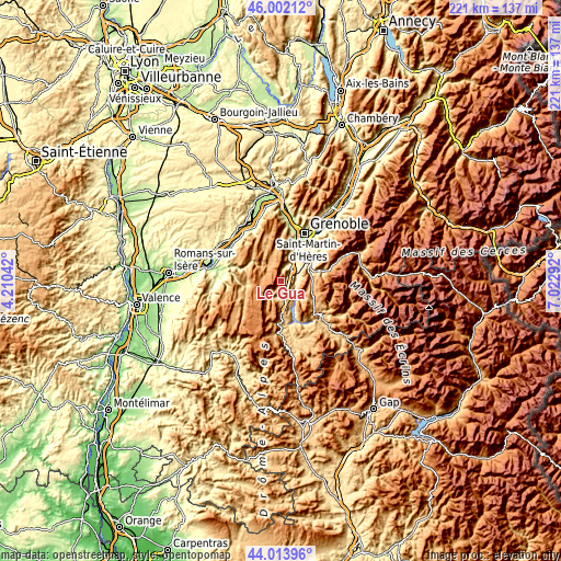 Topographic map of Le Gua