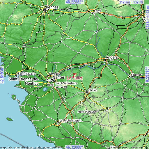 Topographic map of Le Fuilet