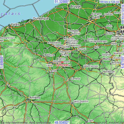 Topographic map of Leforest