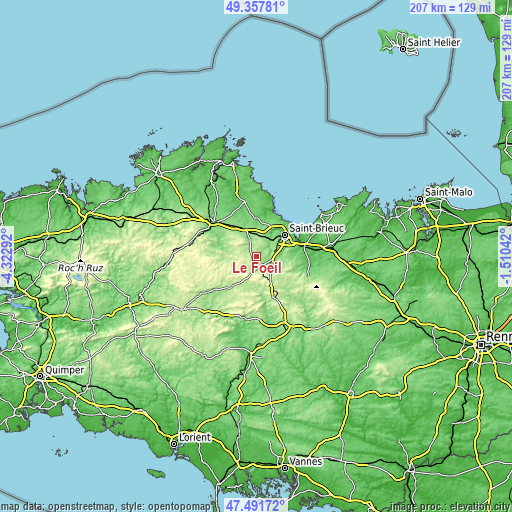 Topographic map of Le Fœil