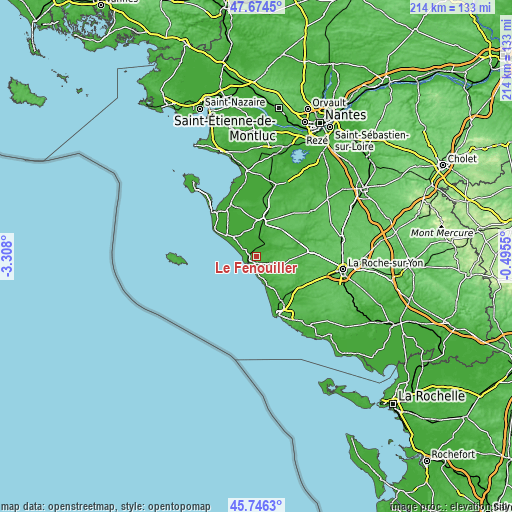 Topographic map of Le Fenouiller