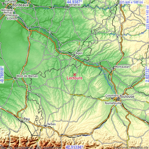 Topographic map of Lectoure