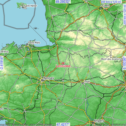 Topographic map of Lécousse