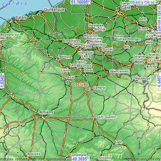 Topographic map of Lécluse