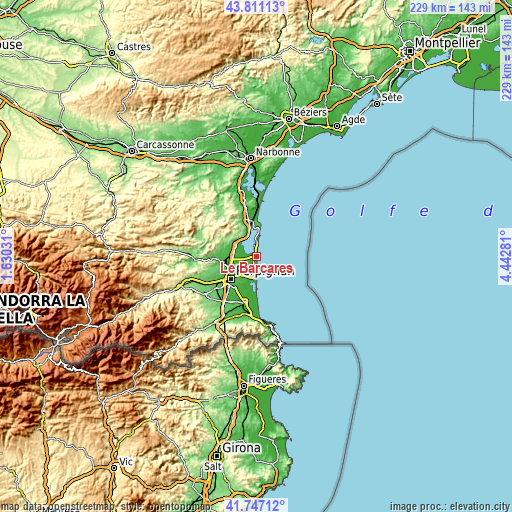 Topographic map of Le Barcarès