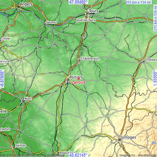 Topographic map of Lavoux