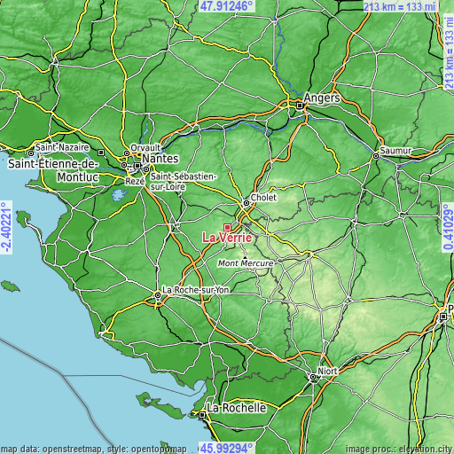Topographic map of La Verrie