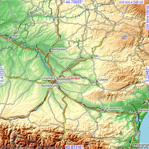 Topographic map of Lavaur