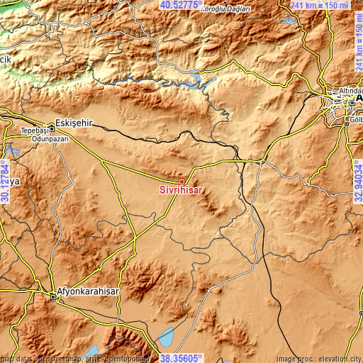 Topographic map of Sivrihisar