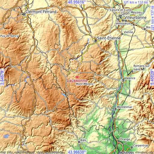 Topographic map of Laussonne