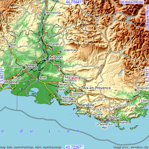 Topographic map of Lauris