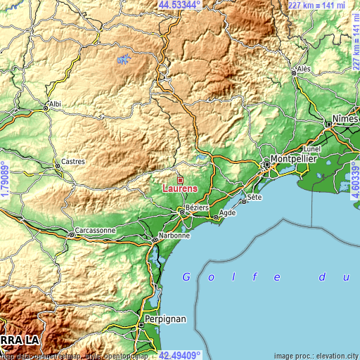 Topographic map of Laurens