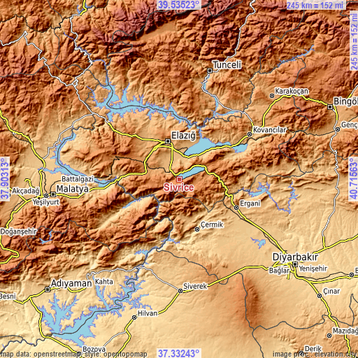Topographic map of Sivrice