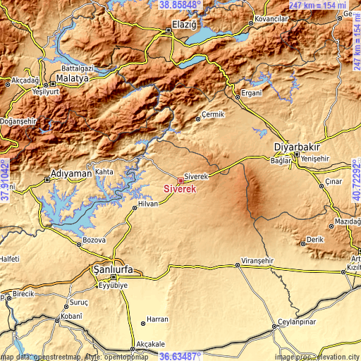 Topographic map of Siverek