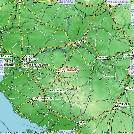 Topographic map of La Tourlandry