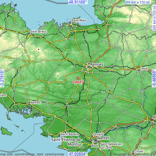 Topographic map of Lassy