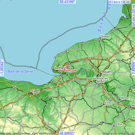 Topographic map of La Remuée