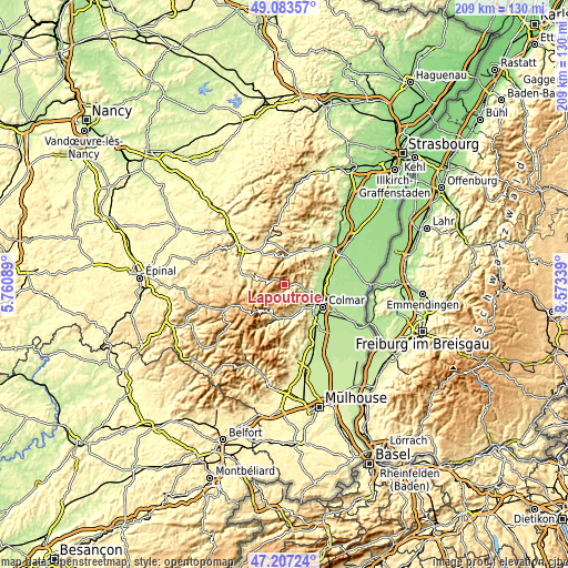 Topographic map of Lapoutroie