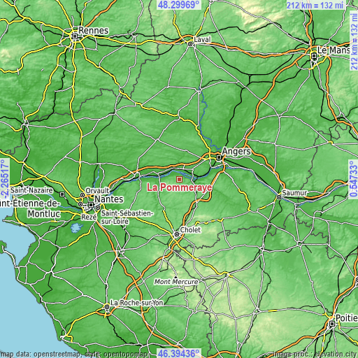 Topographic map of La Pommeraye