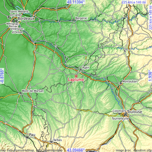 Topographic map of Laplume