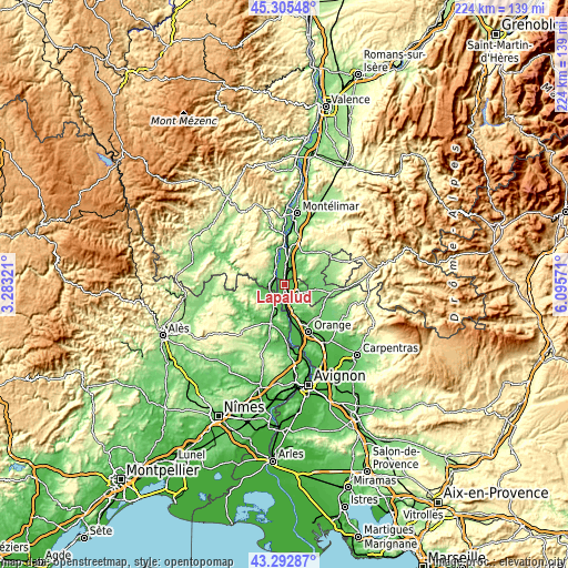 Topographic map of Lapalud