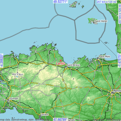 Topographic map of Lantic