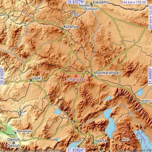 Topographic map of Sinanpaşa